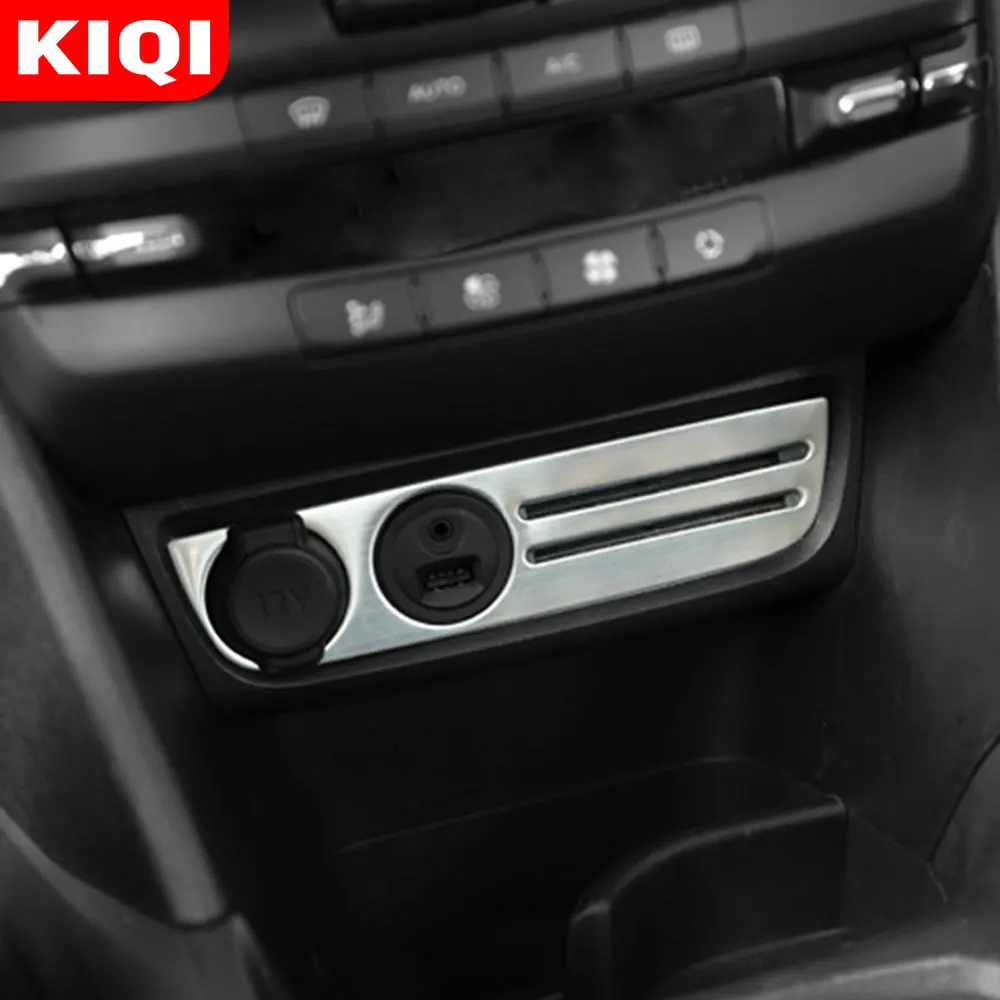 Stainless Steel Cigarette Lighter Panel Cover Decorative Stickers Trim Sticker for Peugeot 2008 208 2014 - 2018 Accessories