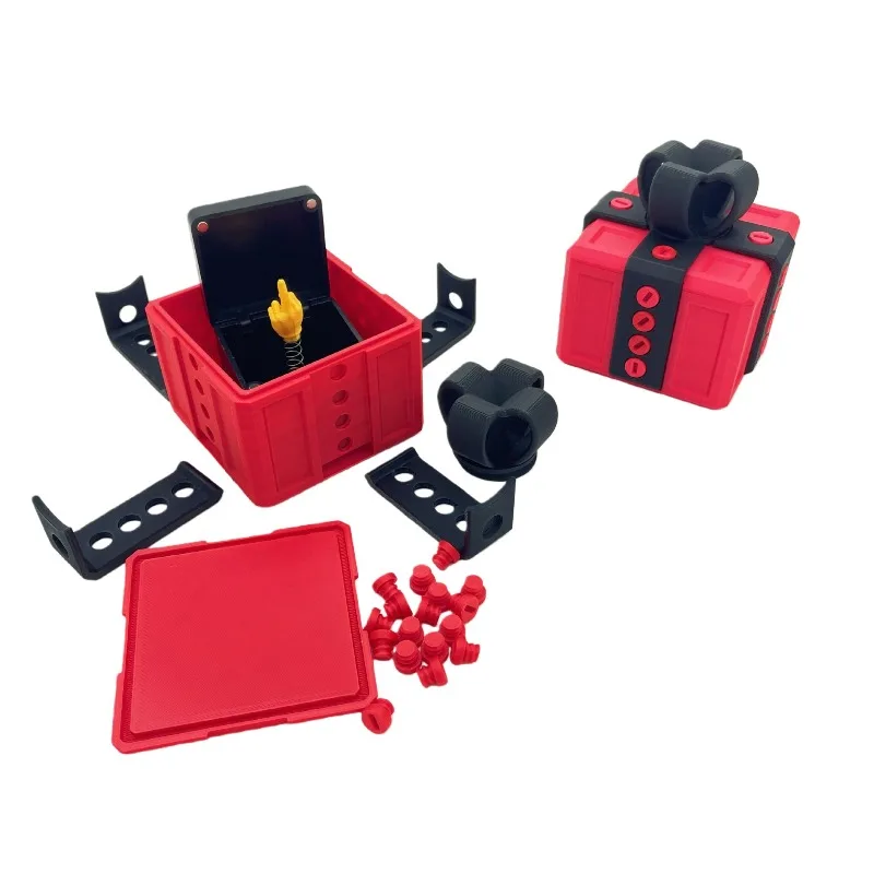 مضحك المزحة هدية الاصبع الوسطى الجدة هدية الكريسماس لعبة الكبار مفاجأة المنبثقة مربع مع مسامير هدية مزعجة للأصدقاء