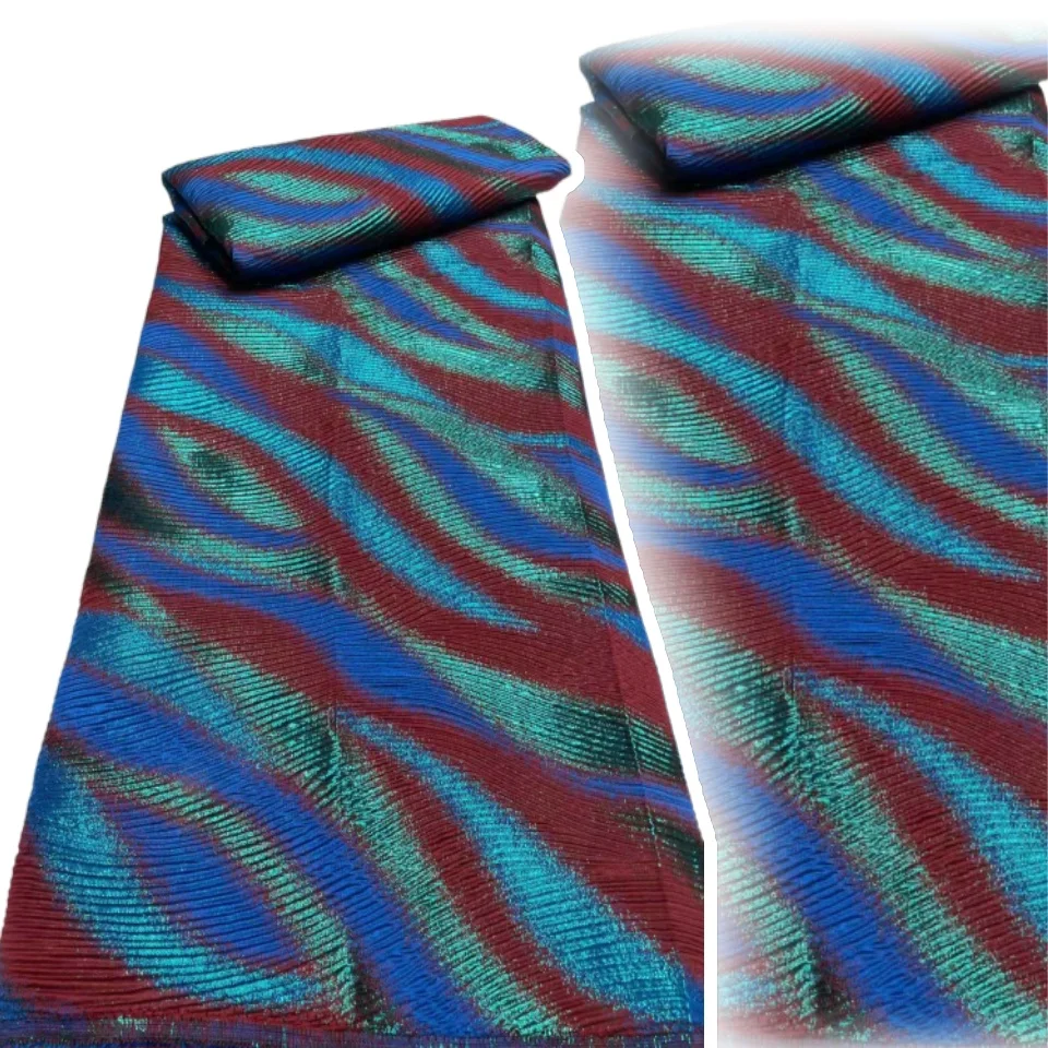 

Модная жаккардовая парчовая кружевная ткань, 2025 5 ярдов, нигерийская французская тюлевая кружевная ткань для шитья африканского свадебного платья CC1229