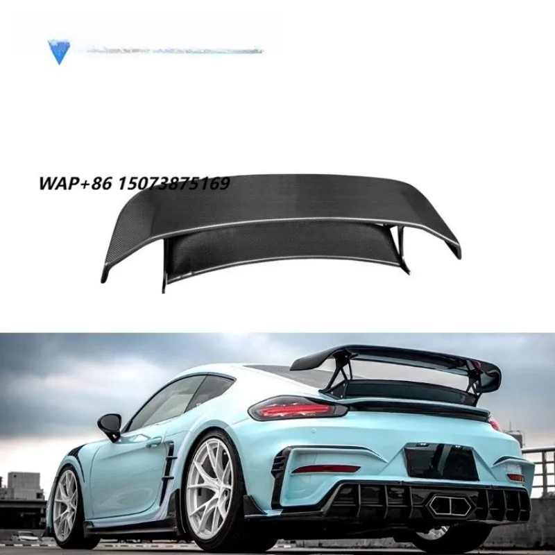 High Quality Dry Carbon Fiber 3K Twill Car Rear Wing Universal Trunk Spoiler for Cars for 718 Cayman Coupe 2016-2023
