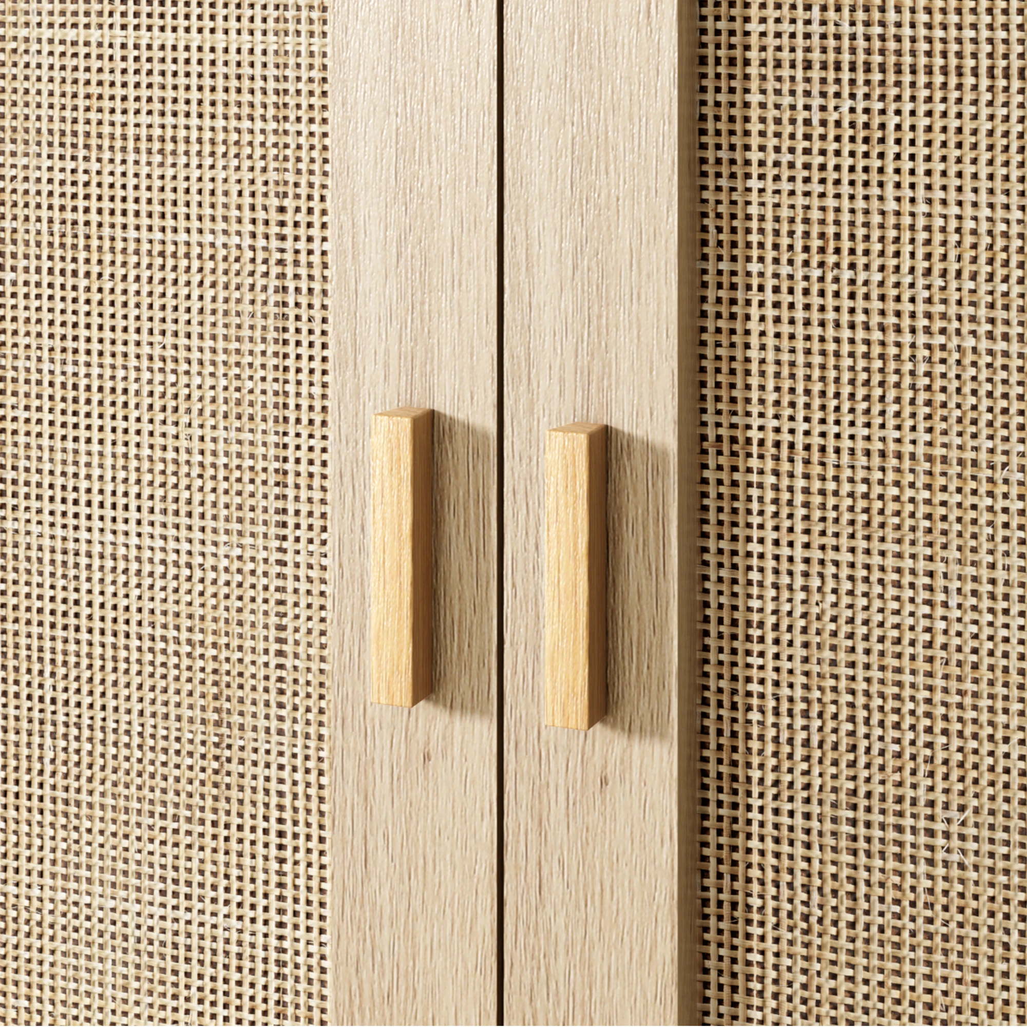 Sideboard Buffet Cabinet, Rattan Cabinet with 4 Doors, Kitchen Storage Cabinet, Cupboard Console Table, Cabinet for Kitchen