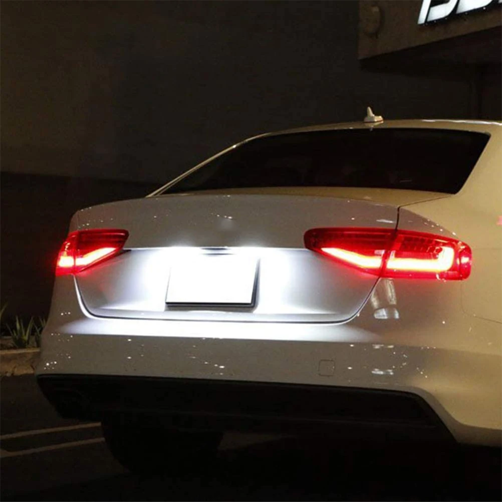 2X 아우디 A1 A4 A5 S5 A6 A7 Q5 TT VW Led 후면 라이센스 번호 플레이트 라이트 램프 전구 크세논 슈퍼 밝은 조명 업그레이드