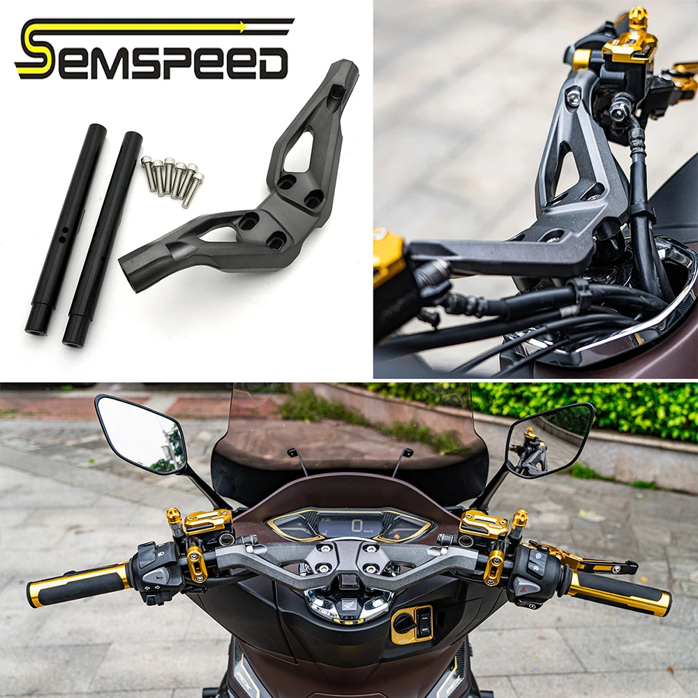 

Semspeed Motorcycle CNC Handle Bar Mount Handlebar Clip Ons Bracket For Honda PCX125/150/160 2012-2024 YAMAHA NMAX 155 2016-2019