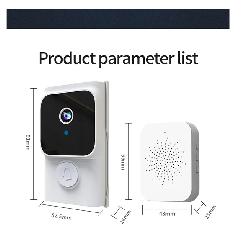 ABMF-Tuya APP تخزين سحابي مجاني جرس باب مزود بخاصية wifi استهلاك منخفض الباب البصري ثقب الباب فيديو العين ليلة PIR مراقبة الباب الأمني