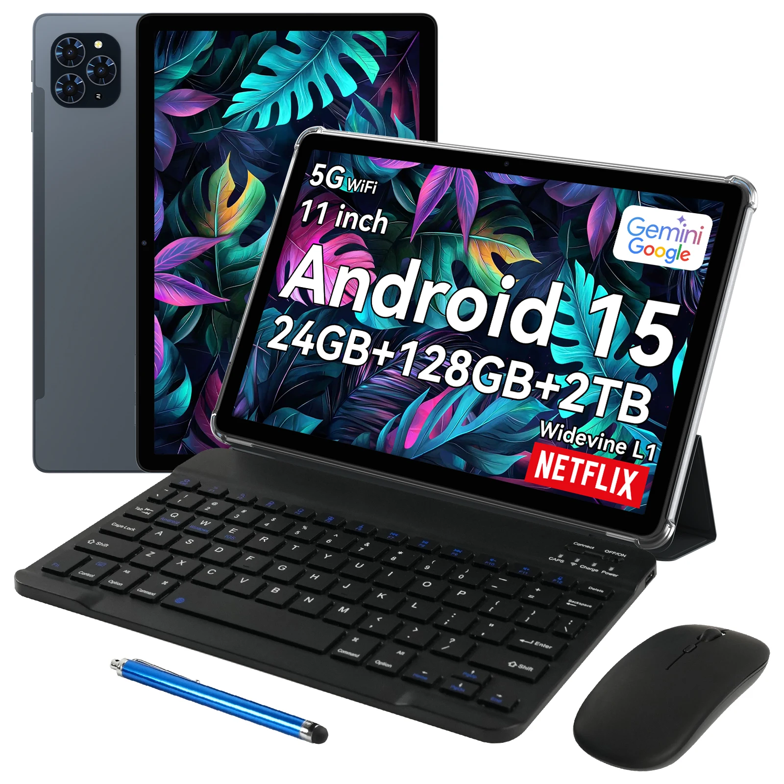 【新品未開封】TABWEE T90 11inch 8+16GB RAM / TABWEE T90 Android 15 11'' Tablet PC with Keyboard, Gemini AI, 8+