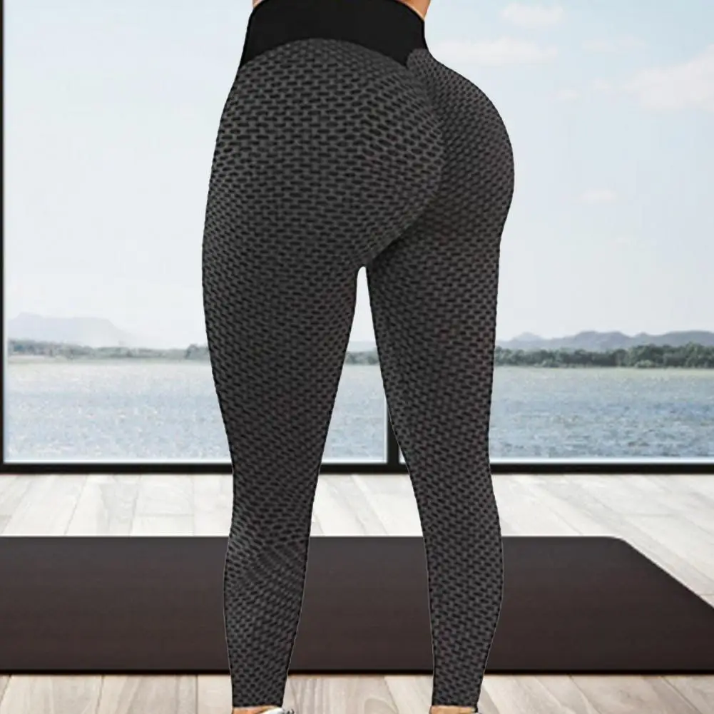 Stylish Women Pants Honeycomb Hip Lift High Waist Stretchy Skinny Leggings Trousers Sports Leggings Pants for Yoga