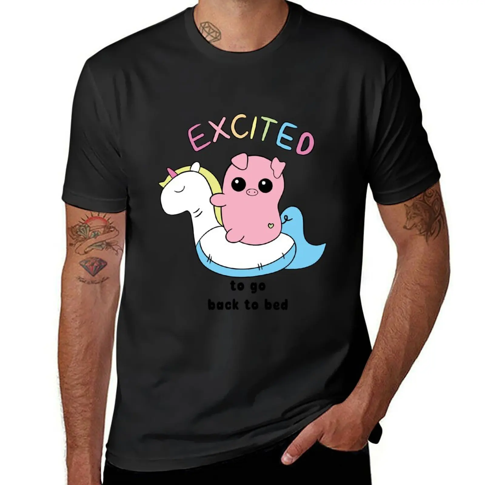 Excited to go back to bed T-Shirt tees aesthetic clothes men t shirt