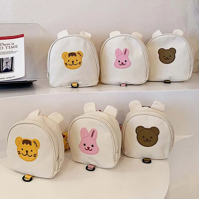 Sac à dos coréen pour enfants, sacs à main ronds Kawaii pour filles, cartable pour garçons de la maternelle, sac de dessin animé ours lapin pour