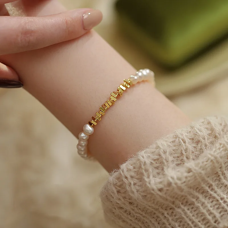 100% Natural Freshwater Pearl 14K Gold Filled Female Charm Bracelet Wholesale Jewelry For Women Gifts No Fade