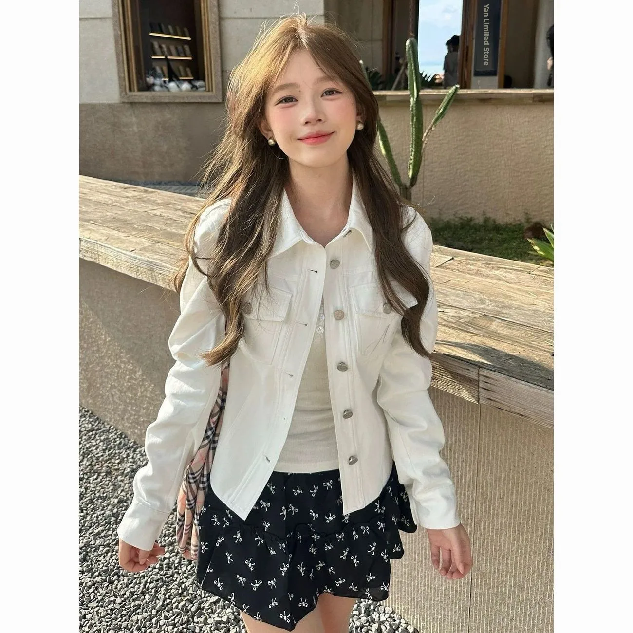 Commute Style Short Coat Women's Fashion Button Decoration Autumn Winter New Model Slim Fit Upper Wear Other 100% Fabric