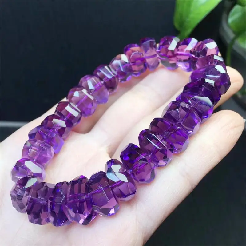 13MM Natural Amethyst Bracelet Women Fashion Sweet Reiki Healing Energy Strand Girls Jewelry Gift 1PCS