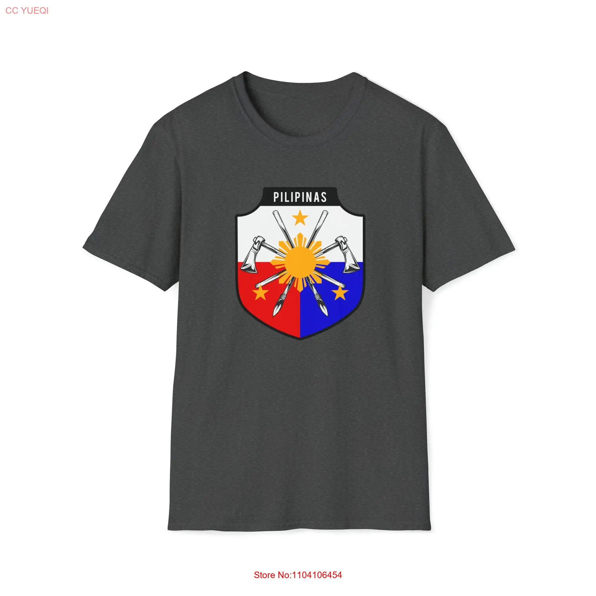 Pilipinas 3 Stars and a Sun Pinoy Pride T Shirt Filipino Heritage long or short sleeves