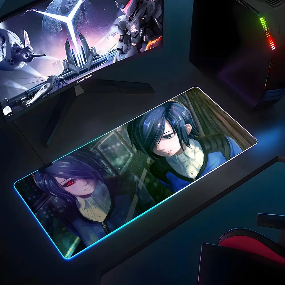 

Токийский гуль аниме коврик для мыши RGB резиновый противоскользящий коврик для клавиатуры 40x90 см коврик для мыши игровые аксессуары XXL офисный компьютерный коврик