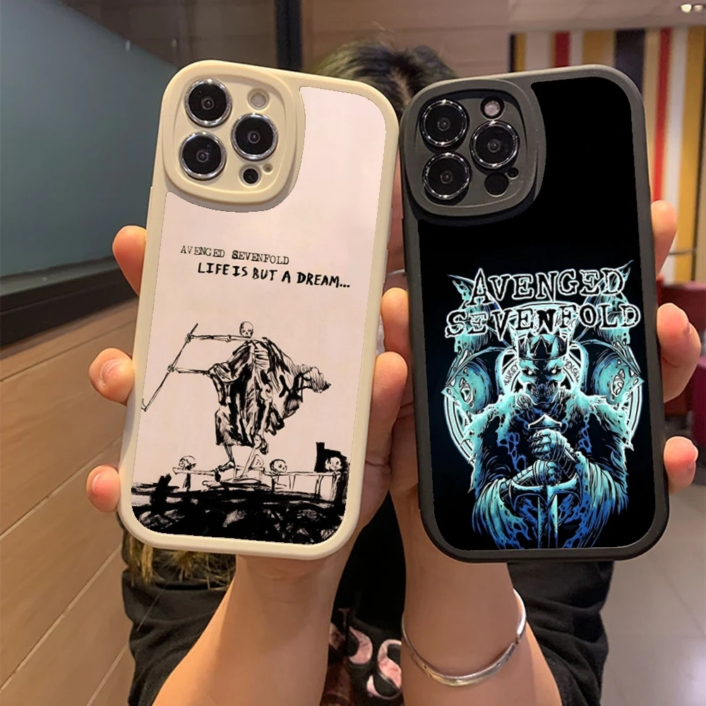 A-Avenged S-Sevenfold Band Phone Case For Iphone 15 14 13 12 11 Pro Max Mini X Xr Xs 8 Puls Lambskin Silicone Cover