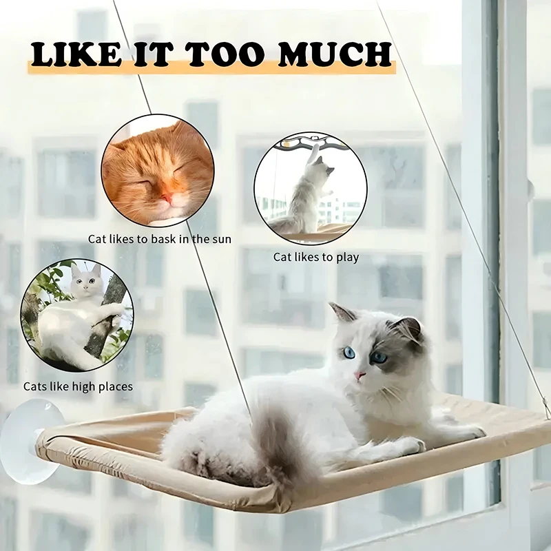 

Cat Hammock Pet Cat Bed Sunny Window Seat Washable Detachable Suction Shelf Bag Beds Seat For Cat Sleeping Pet Accessories