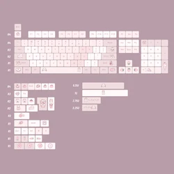 PBT Keycap Sweet Rabbit Theme KCA Profile 140 Keys 5 Side DYE Subbed Pink Style For Mechanical and Optical Gaming Keyboard