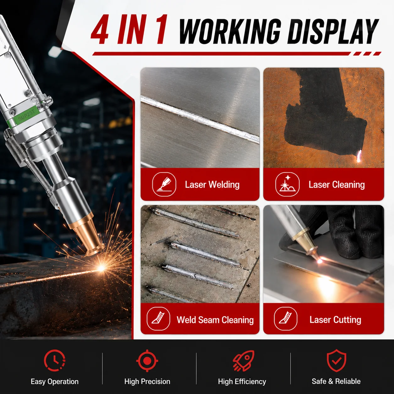 Raycus 3000W 4 IN 1 Fiber Lase - đánh giá và giá Industrial Handheld Laser Welder