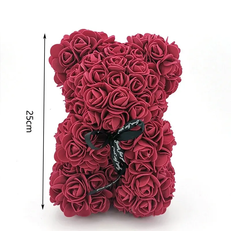 1pc Valentine\'s Day Gift Creative Rose Bear Gift Box PE Flower Romantic Foam Bear Hug Bear