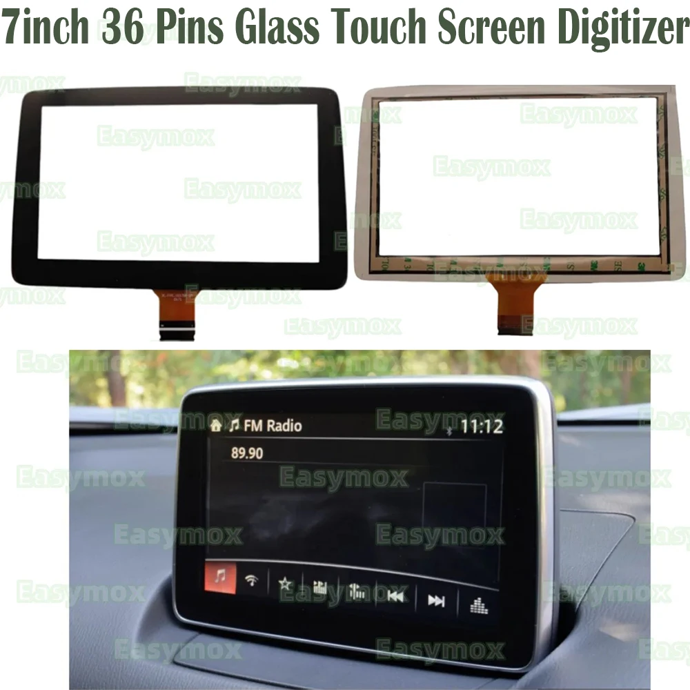 

7Inch 36Pins Glass Touch Screen Digitizer For TM070RDZ38 Monitor 2014-2016 Mazda 2 3 Demio Axela CX-3 MX-5 Car Radio Navigation