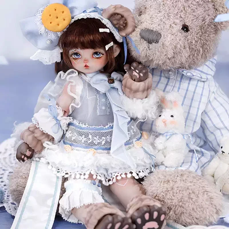 

Кукла Milo Doll 1/6 BJD, кукла для переодевания, кукла Love Cookie Bear Kiki, кружевная кукла-медведь с круглым тортом, Bobo 26 см, полный комплект, кукла SD, новинка 2026 года