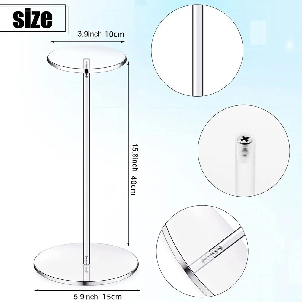 Ins Style Clear Acrylic Hat Display Stand Wig Display Rack Cap Holder Baseball Hat Display Stand Photo Props