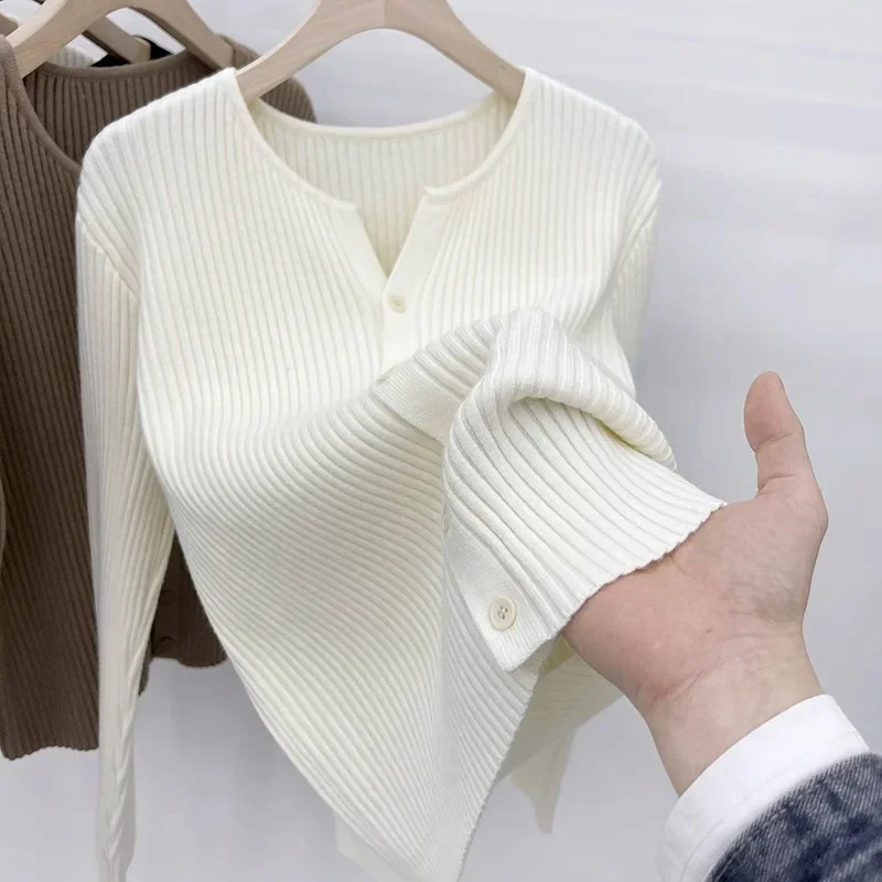 Cardigan lavorato a maglia francese di fascia alta da donna primavera e autunno morbida giacca maglione con spalle cerose con fondo e top sottile