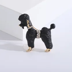 Poodle Dog Brooches Women Unisex 2-color Enamel Cute Animal Party Casual Clothing Suit Coat Bag Accesories Pins Jewelry Gifts