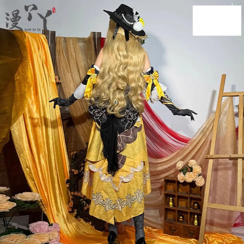 Anime Navia SR/SSR Cosplay Costume Fontaine Spina di Rosula Genshin Impact New Навия Naviya Nabia Set Hat Rose - view 4