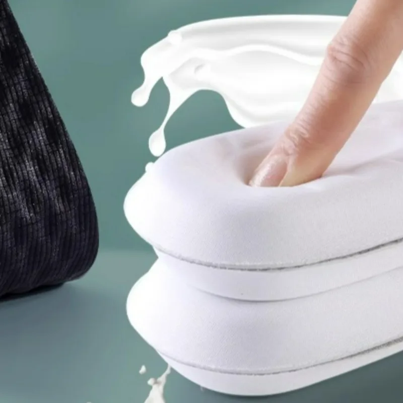 4D Latex Sports Insole Cuttable Shock-absorbing Shoe Pad Unisex High Elasticity Black White Soft Insoles Breathable Foot Cushion