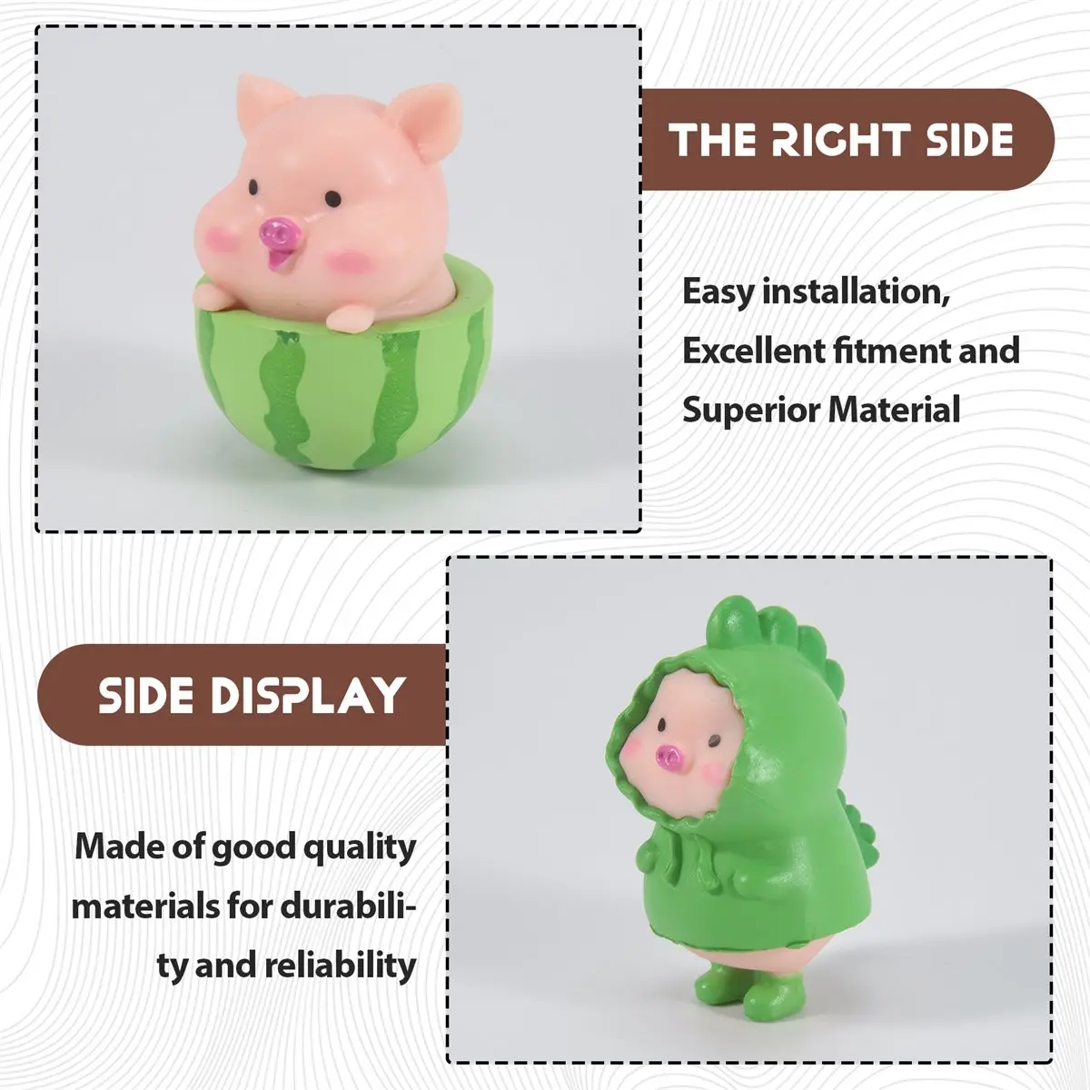 feelfeel 7Pcs Pig Plastic DIY Home Decoration Figurines Landscape Accessories Fairy Garden Miniatures Room Decor