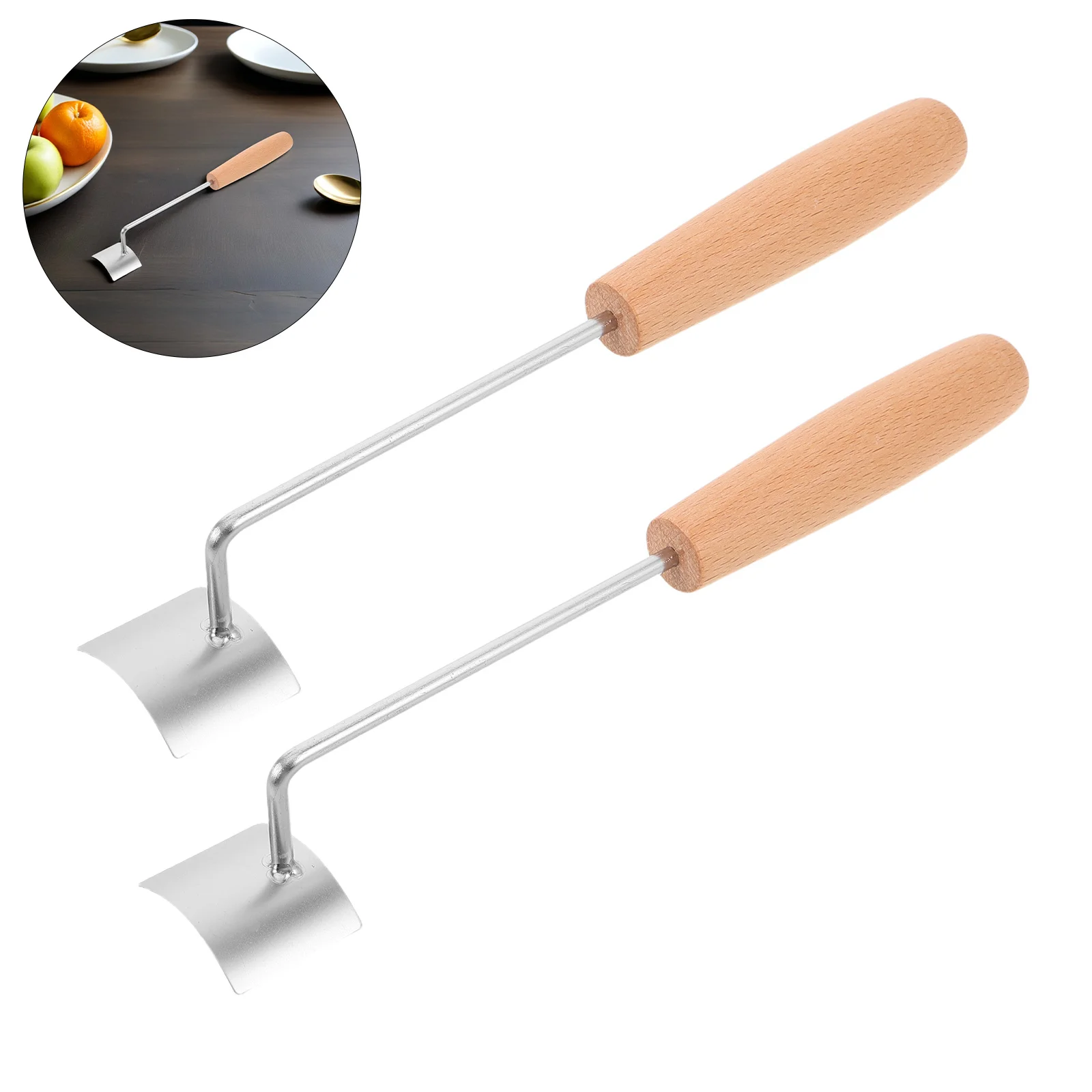 

2Pcs Corn Cob Peeler Wood Handle Stainless Steel Kernel Stripper Manual Corn Shucker Gadget Kitchen Cob Remover Tool Household