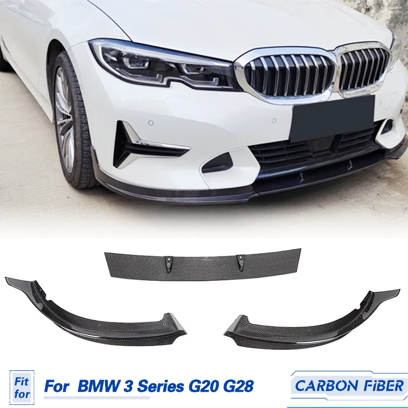 

Car Front Bumper Lip Splitters Carbon Fiber For BMW 3 Series G20 G28 330i Sedan 4-Door 2020-2022 Front Lip Chin Apron Body Kits