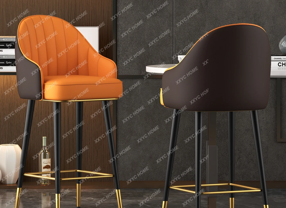 Bar Chair Modern and Simple Island Platform High Stool Light Luxury Front Desk Reception Desk Chair Bar Back Chair Household