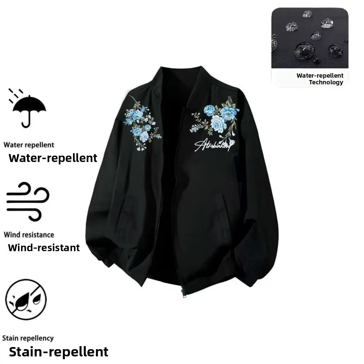 

Loose Fit Bla Pilot Jaet Men's Baseball Sle Autumn Winter New Design Sensation Streetwear Faion Polyester Fiber