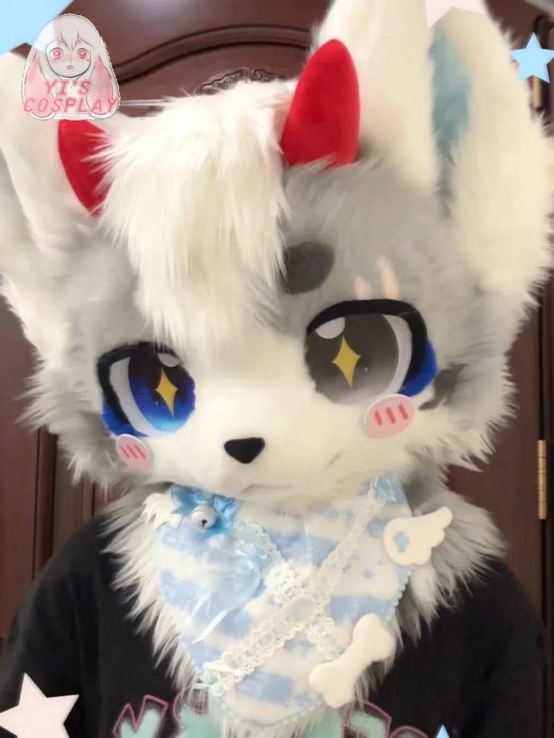 

Customized Kemono Head Handmade Custom Fursuit head Furry Yis cosplay Kigurumi Head Cosplay Headsets Beast Fursuit Kemono Head