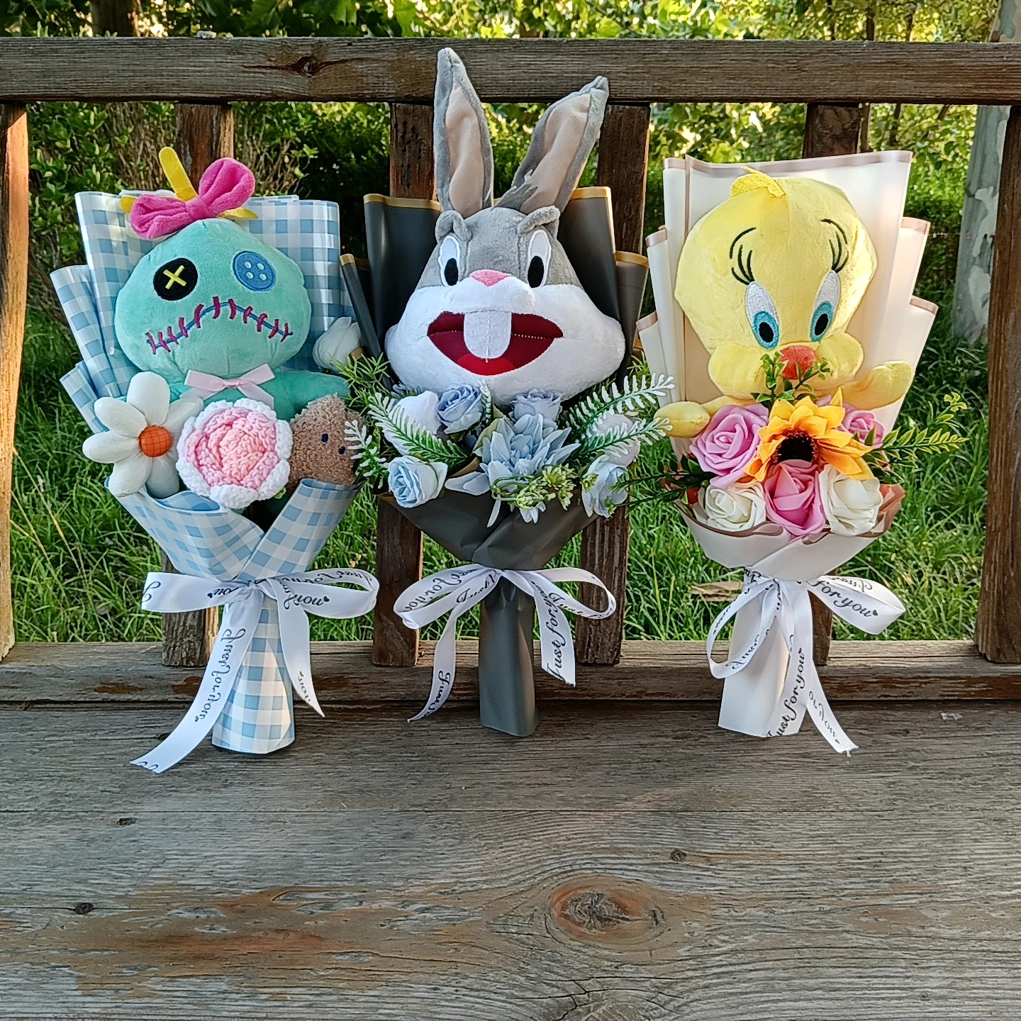 

Lilo Stitch Plush Flower Model Holiday Gift for Lovers PVC Rose Flower Anime Figure Bouquet Birthday Gift For Girlfriend Gift