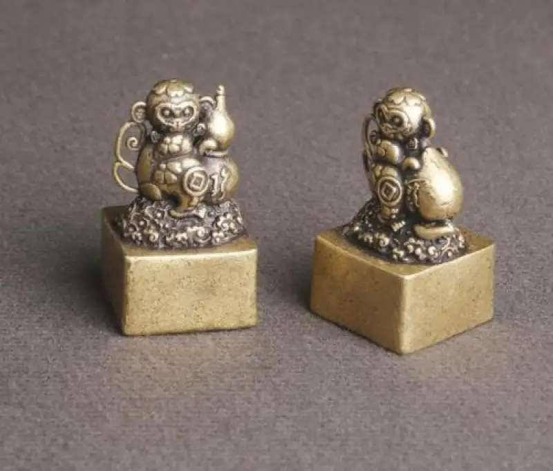 1PCS Art Rare Chinese Collection Hot Toy Copper Monkey Sea Pet Gift Figurines Statues