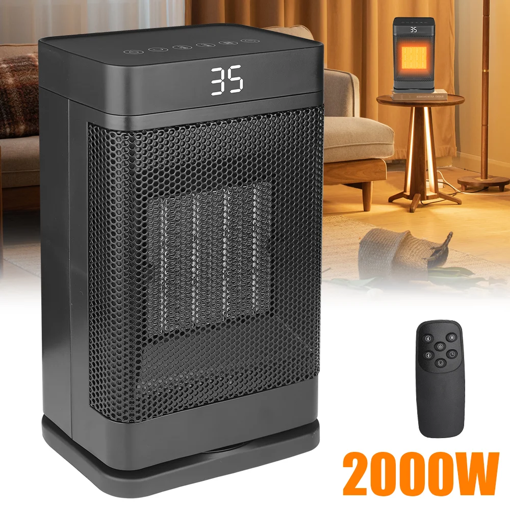 2000W 220-240V Electric heater Home Heater Remote Control Home Heating Fans 3 Gears Desk Heater Home PTC Ceramic Heating