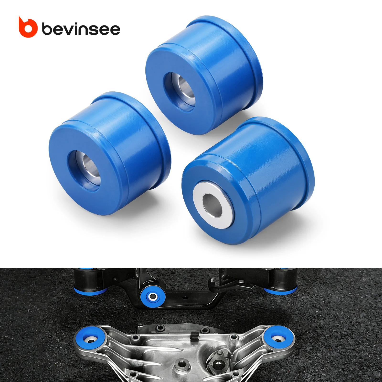 

BEVINSEE 95A Polyurethane Differential Mount Bushing Kit for BMW 3 Series E36 1992-1999, Replace 33171134871, 33171134872