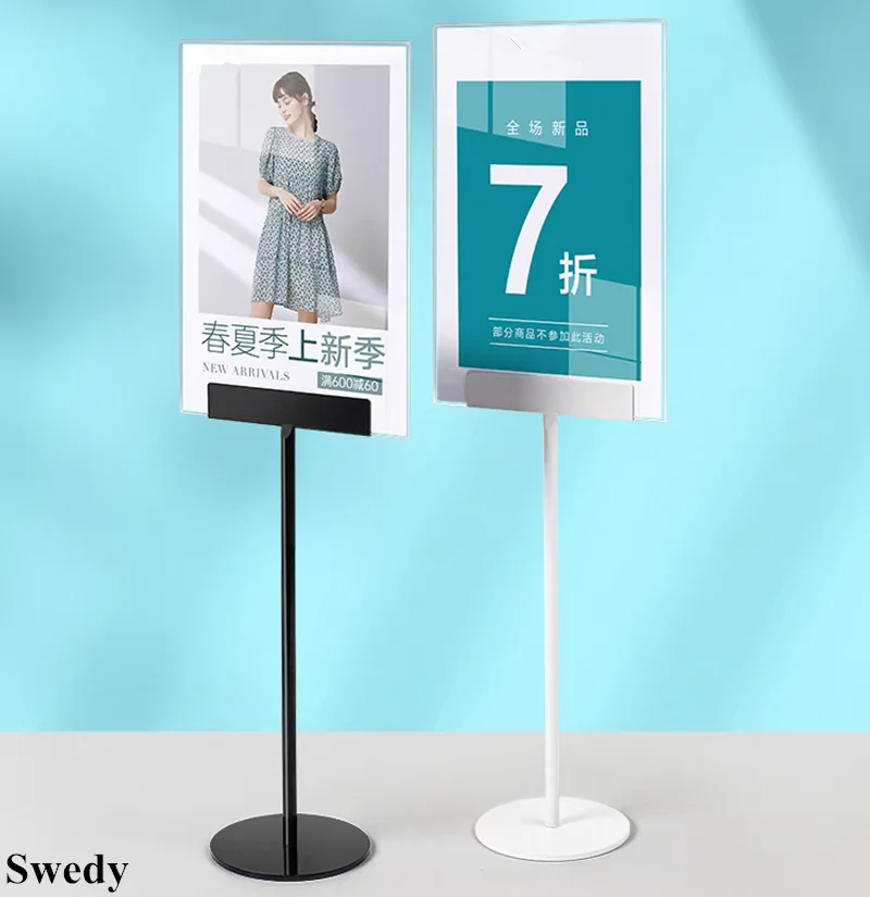 

A4 Stainless Steel 8.5 x 11 Inch Banner Holder Advertising Business Poster Frame Board Acrylic Menu Sign Holder Display Stand