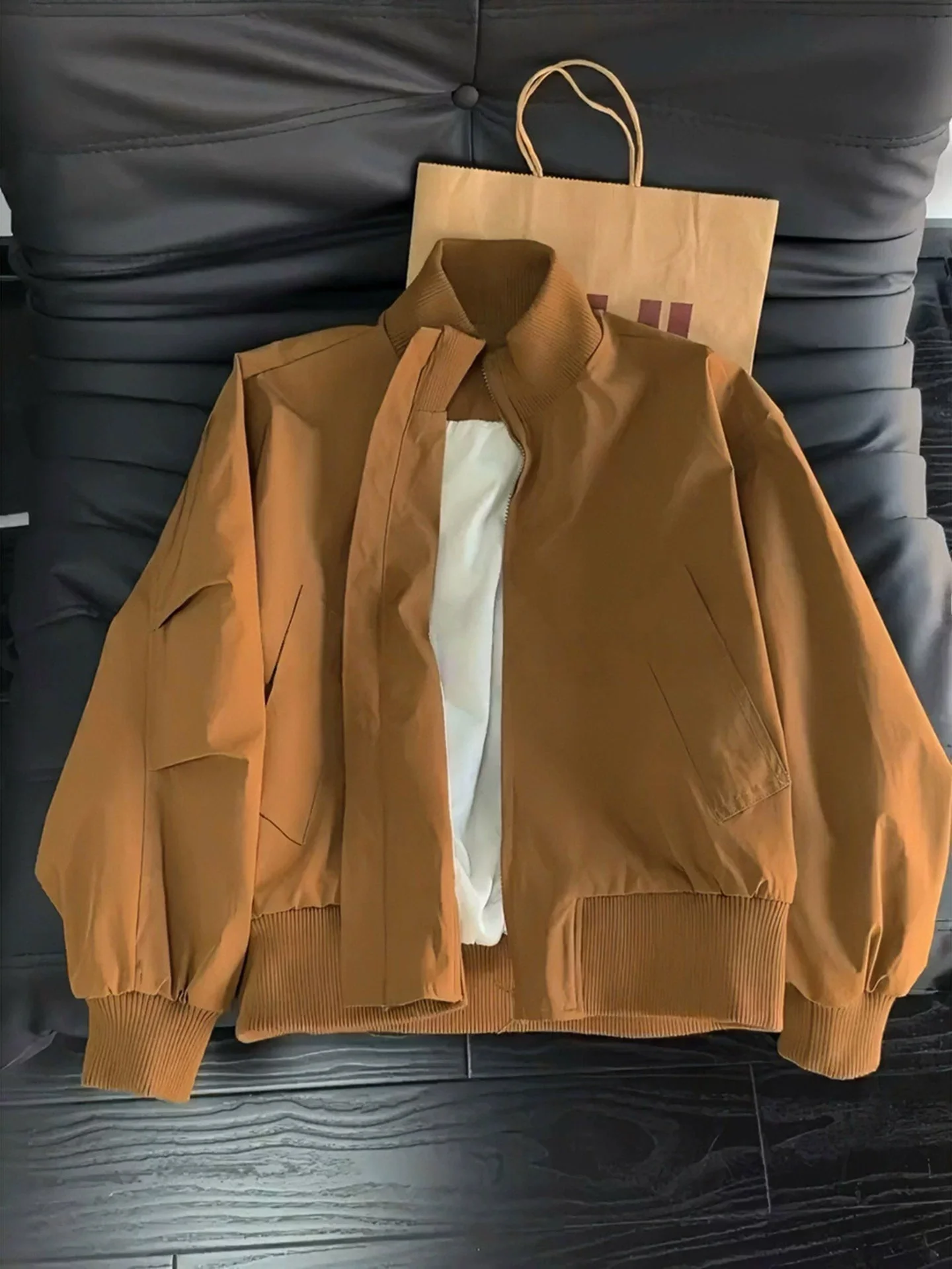 

Мужская утепленная зимняя куртка-бомбер Cleanfit коричневого цвета, американского стиля, из хлопка, для молодежи, повседневная, для активного отдыха