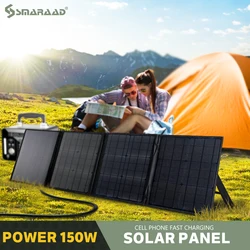 SMARAAD 150W 18V Foldable Solar Panel USB Portable Solar Charger DC Output PD Type-c QC3.0 Phones Tablets Camping Van RV Trip