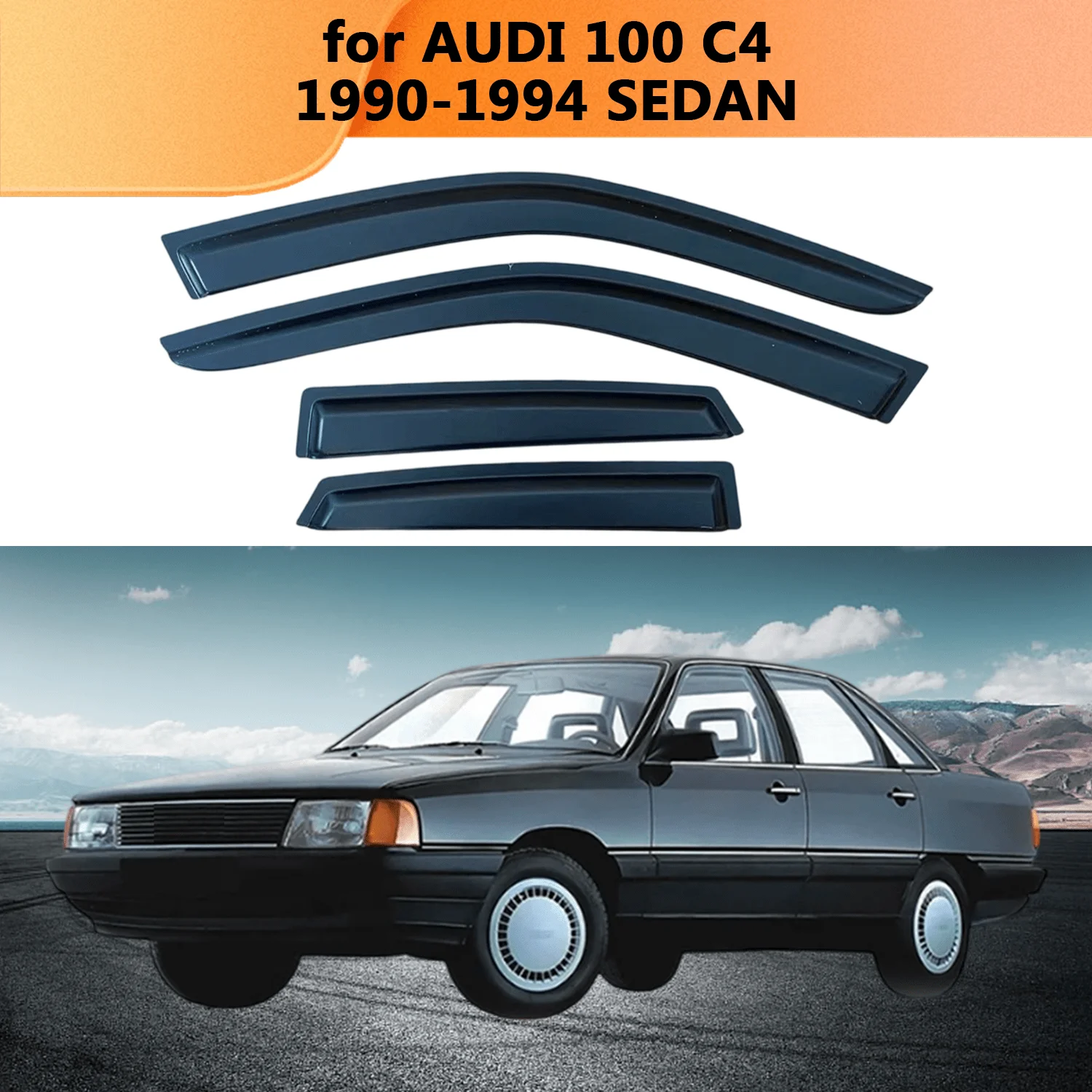 Para AUDI 100 C4 1990 1991 1992 1993 1994 SEDAN Visera de Ventana, Protector de Lluvia, Deflector de Ventilación Lateral, Protector Climático, Montaje Exterior