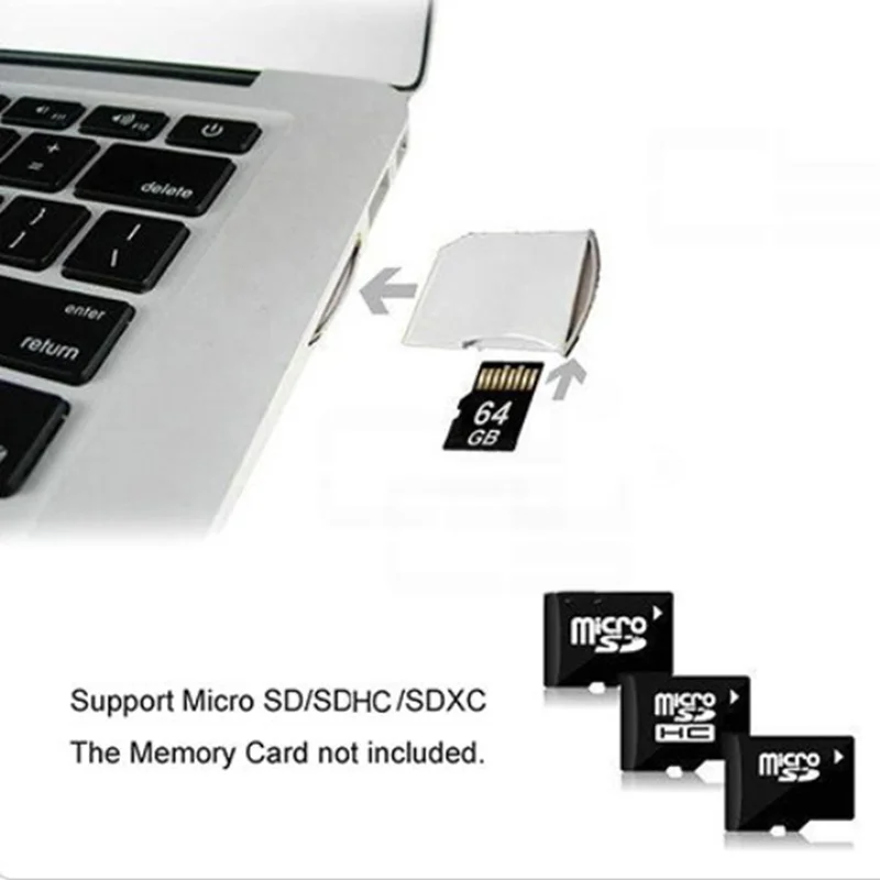 1pcs/Micro SD TF to SD Card Kit Mini Adaptor Low Profile for Extra Storage Macbook Air / Pro / Retina