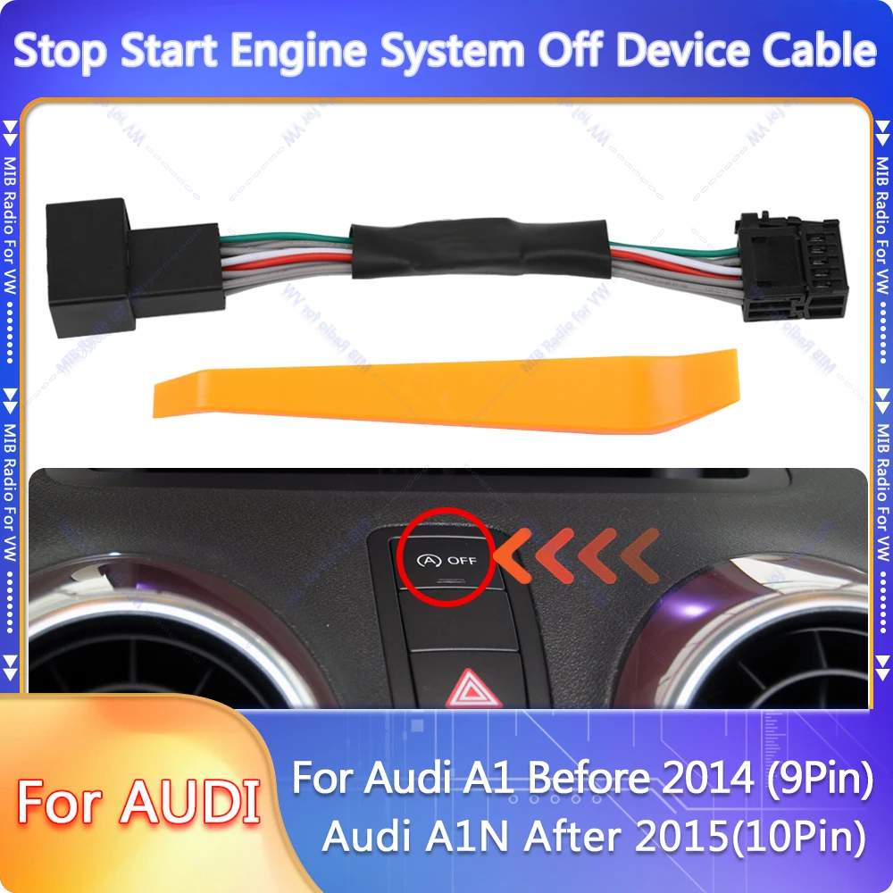 For  AUDI A1 A1N Automatic Stop Start Engine System Off Device A OFF Button Control Sensor Plug Stop Cancel  Three Mode Cable