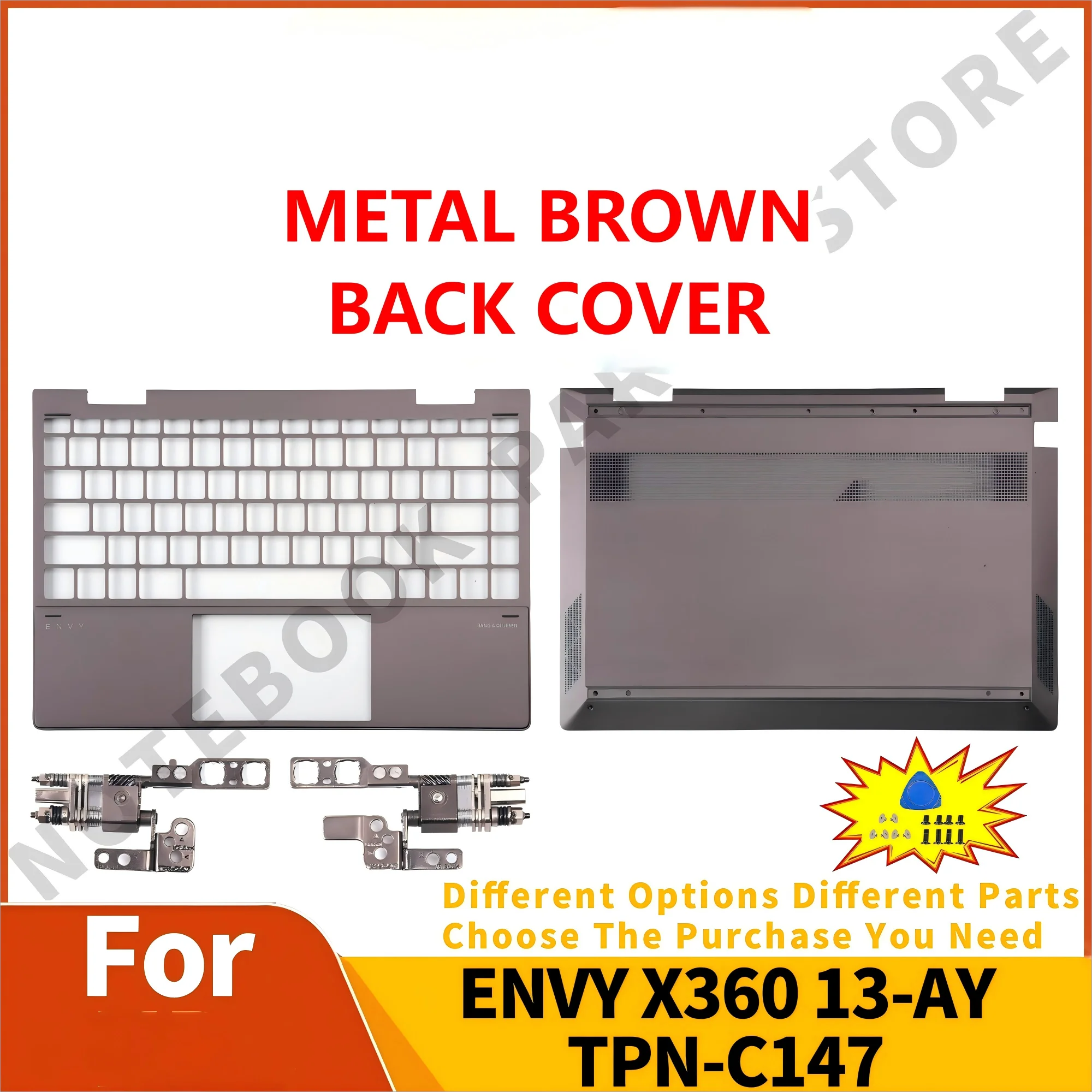 

New Origin Covers For ENVY X360 13-AY 13z-ay TPN-C147 LCD Back Cover L94498-001 Top Lid palmrest Bottom L94514 Brown 13.3 Inch
