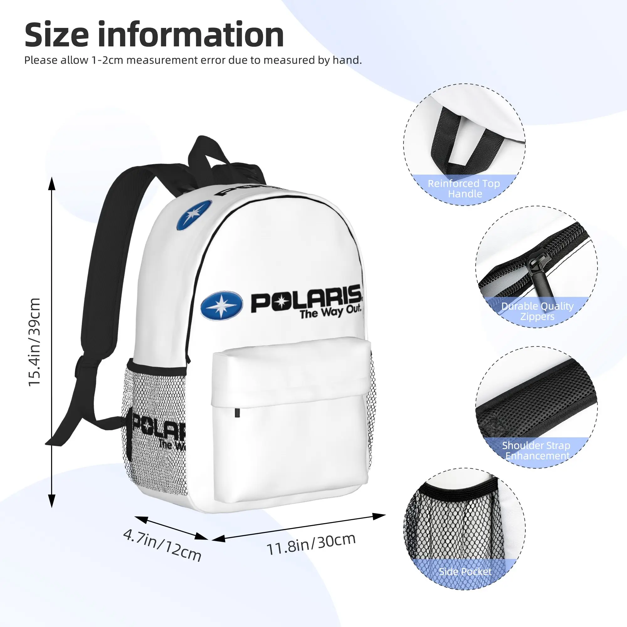 Polaris Logo Backpack Hot Sale Daypack Large Capacity Boys Girls BookBag Shoulder Bags for Men Women School Bag
