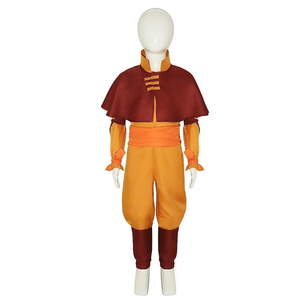 Anime Avatar：The Last Airbender Avatar Aang Cosplay Jumpsuit Suits Adult Kids Unisex Bodysuit Halloween Party Costume Accessory