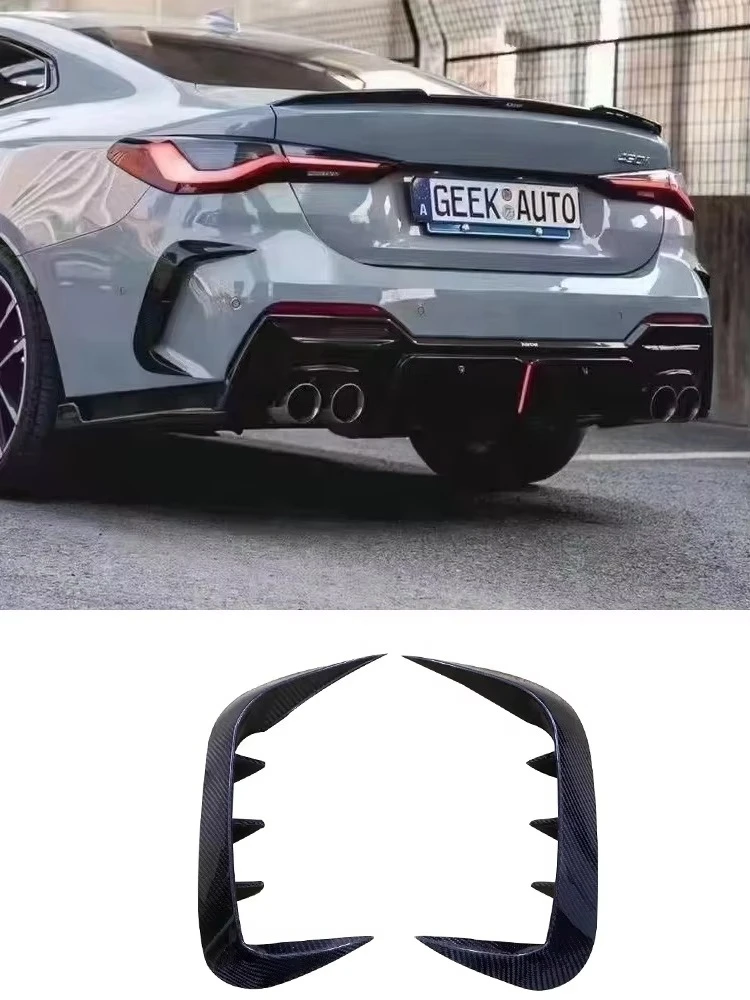 

Carbon Fiber Rear Bumper Splitter forBMW 4 Series 2020+ G22 G23 Rear Bumper Side Splitter Fins Canard Spoiler Car Bodykit