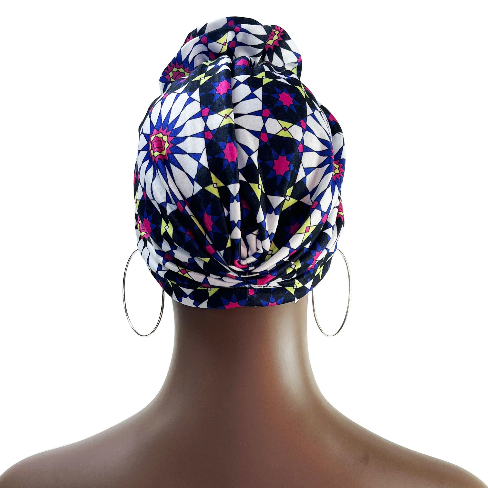 Women Flower Printing Party Turban Headwear Cap Fashion Hair Headdress For Women\'s hat